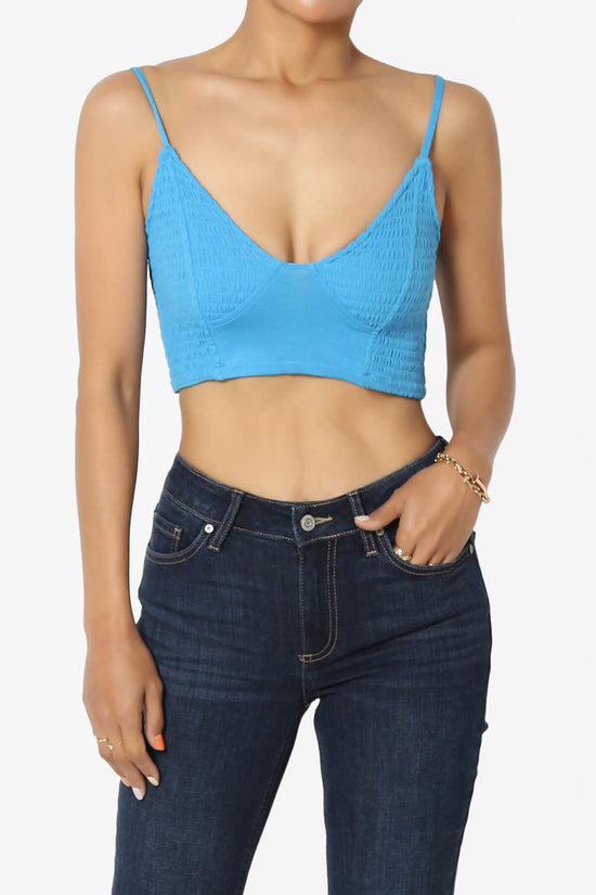 Jennie Smocked Triangle Bralette SKY_1