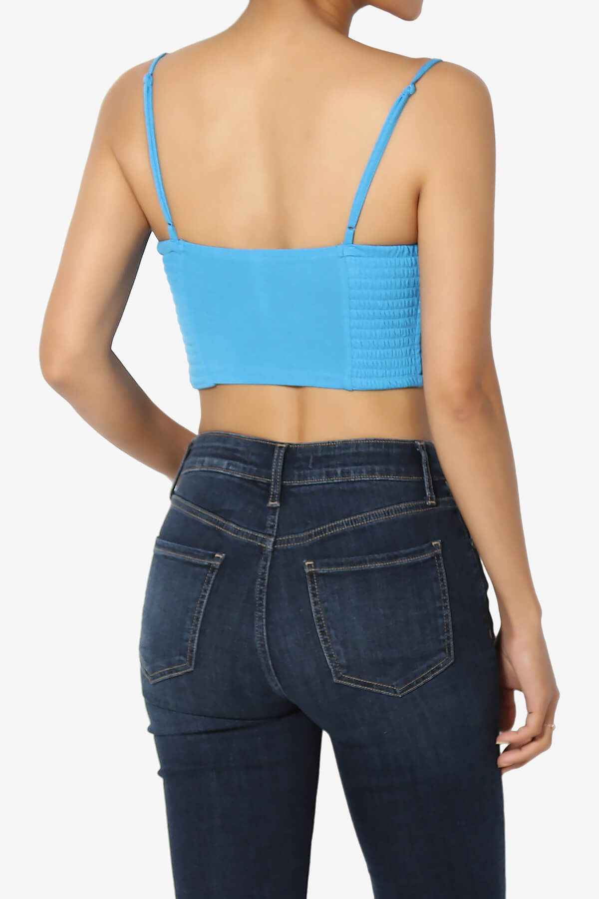 Jennie Smocked Triangle Bralette SKY_2