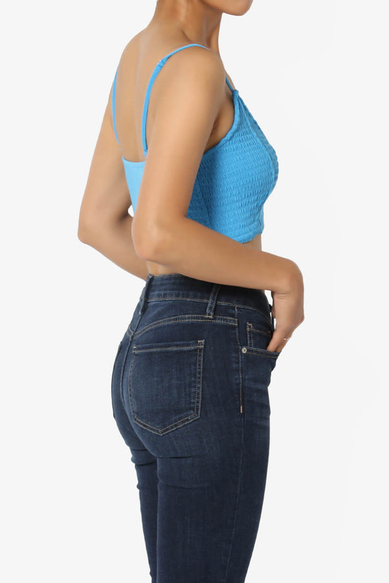 Jennie Smocked Triangle Bralette SKY_4