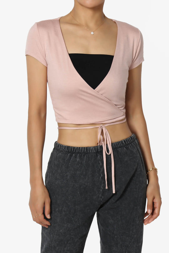 Joanie Deep V-Neck Wrap Crop Top