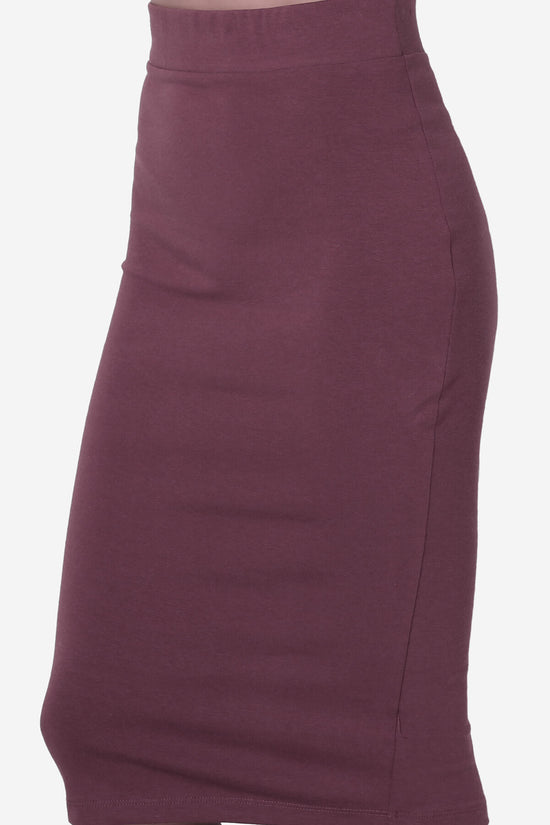 Karan Cotton Midi Pencil Skirt DUSTY PLUM_5