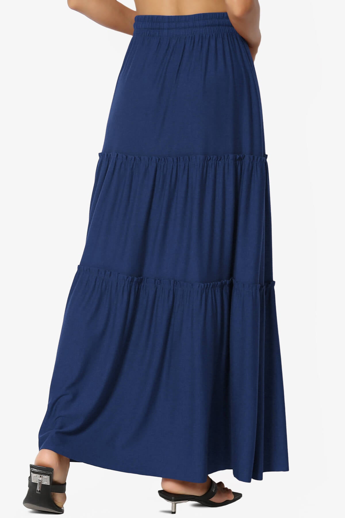 Kelton Ruffle Tiered Jersey Maxi Skirt LIGHT NAVY_2
