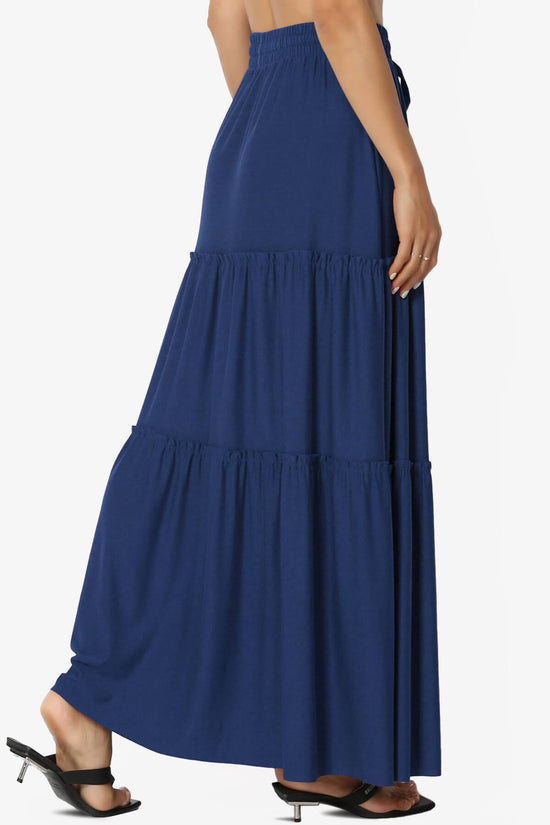 Kelton Ruffle Tiered Jersey Maxi Skirt LIGHT NAVY_4