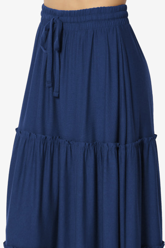 Kelton Ruffle Tiered Jersey Maxi Skirt LIGHT NAVY_5