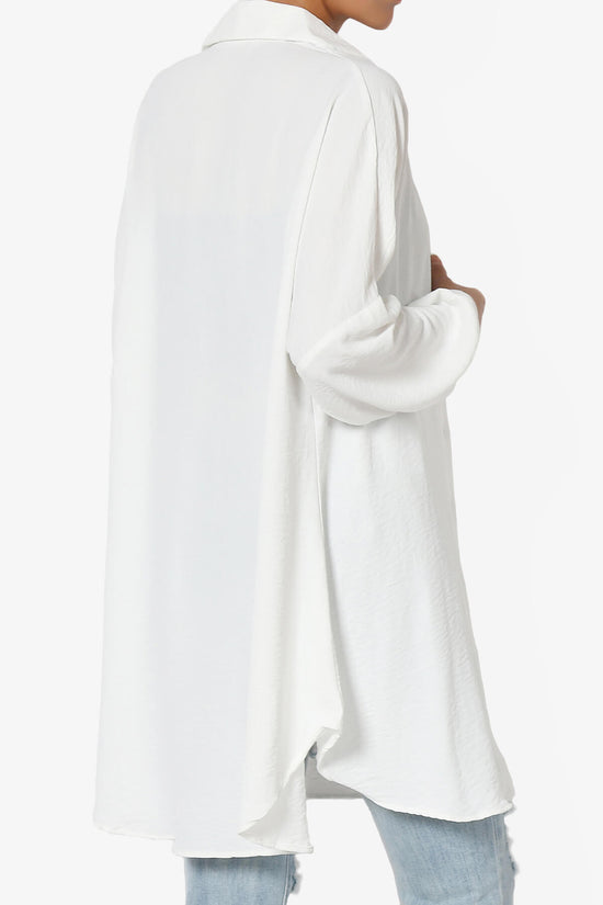 Landy Flowy Oversized Button Down Shirt WHITE_4