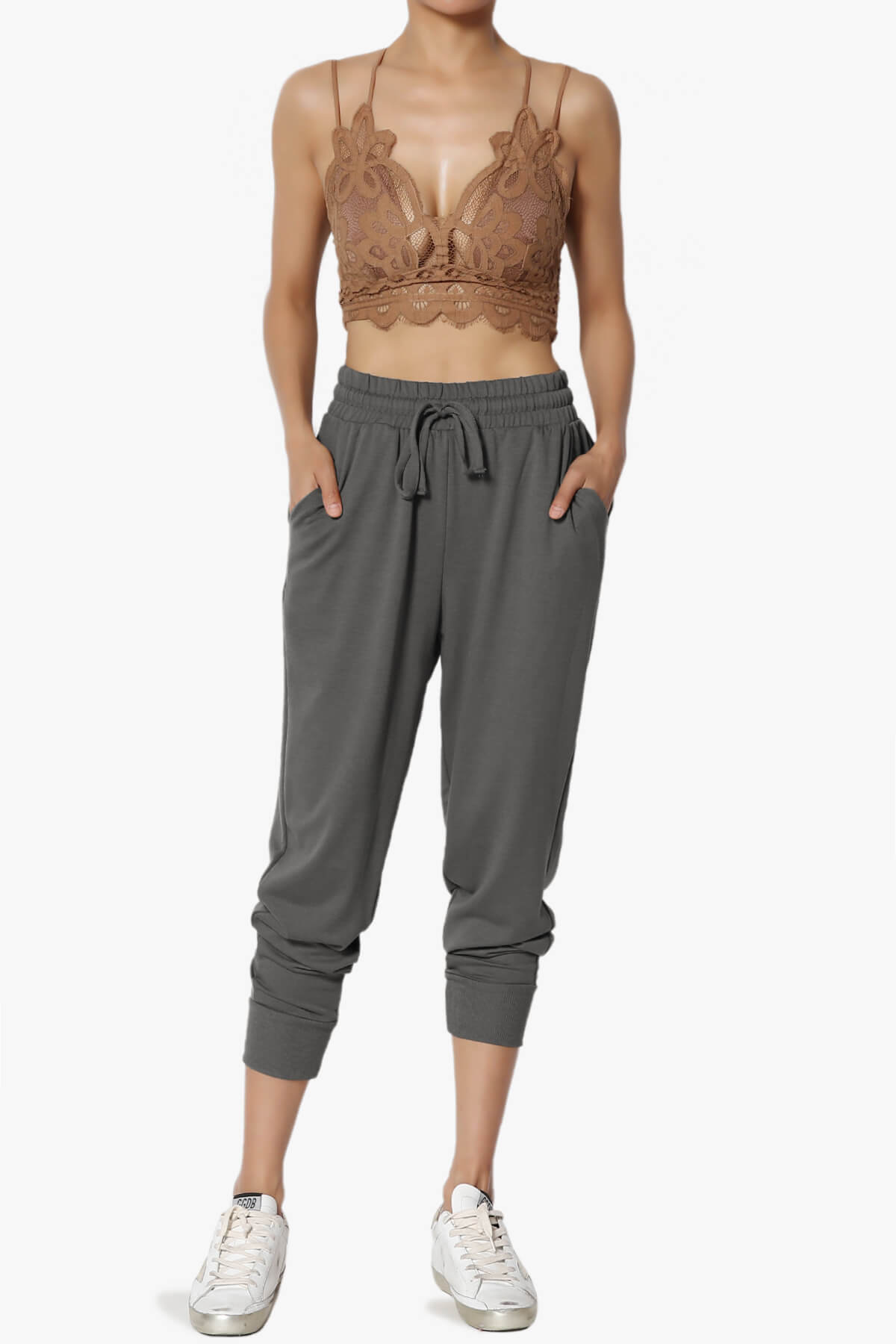Lanette Drawstring Jersey Jogger Pants ASH GREY_6