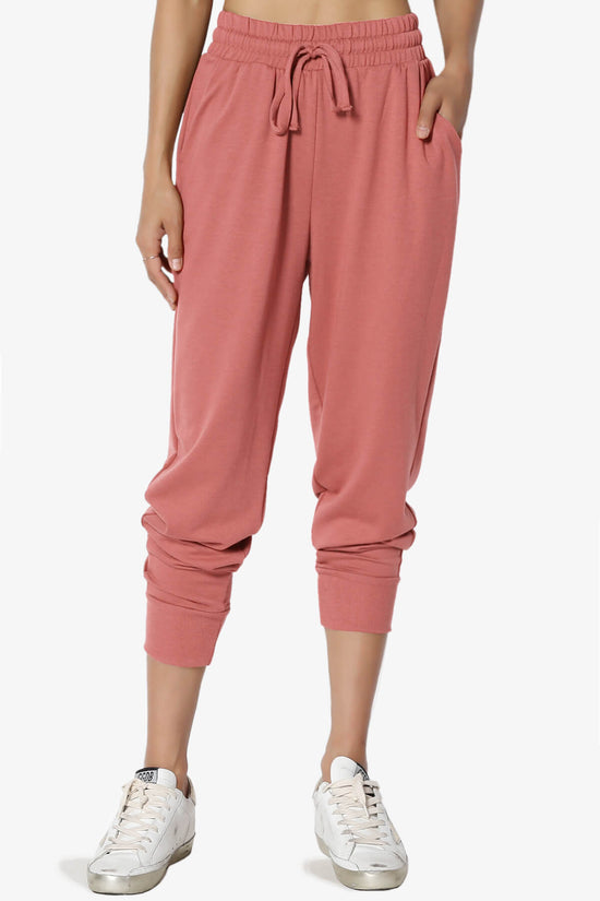 Lanette Drawstring Jersey Jogger Pants ASH ROSE_1