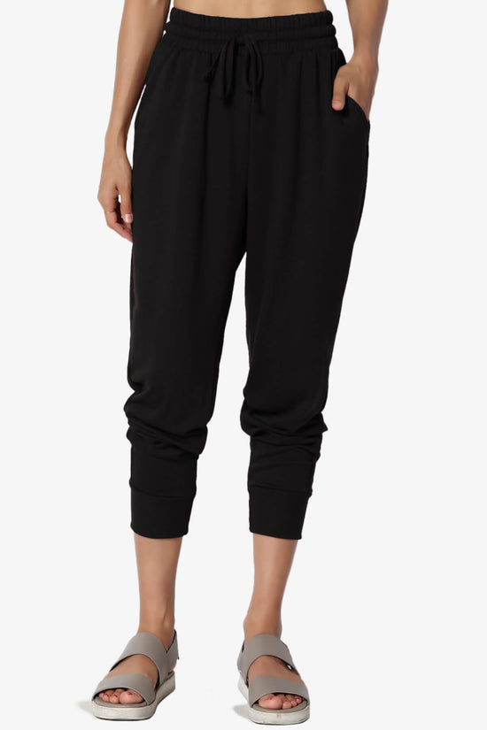 Lanette Drawstring Jersey Jogger Pants BLACK_1