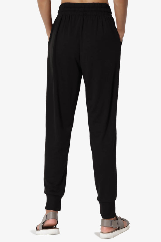 Lanette Drawstring Jersey Jogger Pants BLACK_2