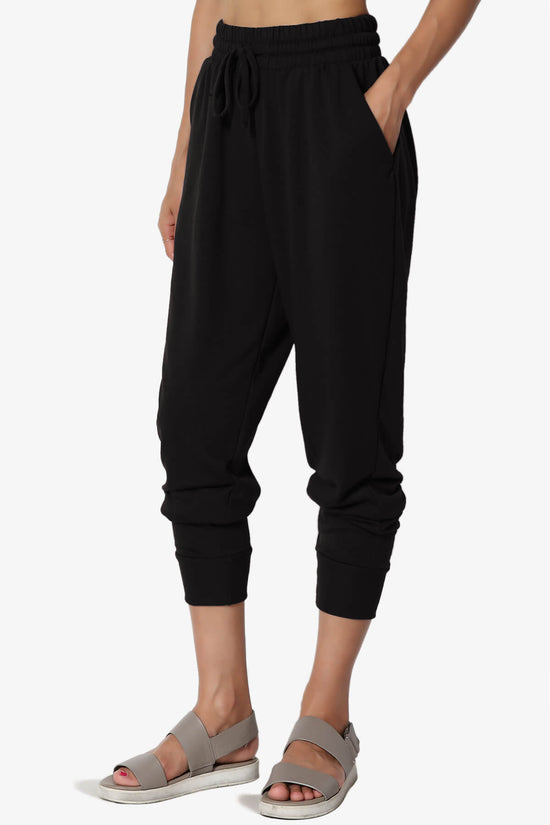Lanette Drawstring Jersey Jogger Pants BLACK_3