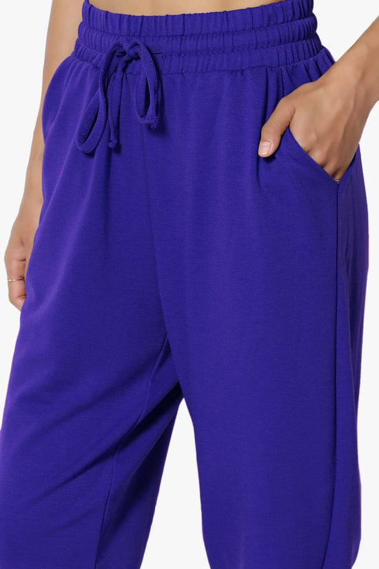 Lanette Drawstring Jersey Jogger Pants BRIGHT BLUE_5