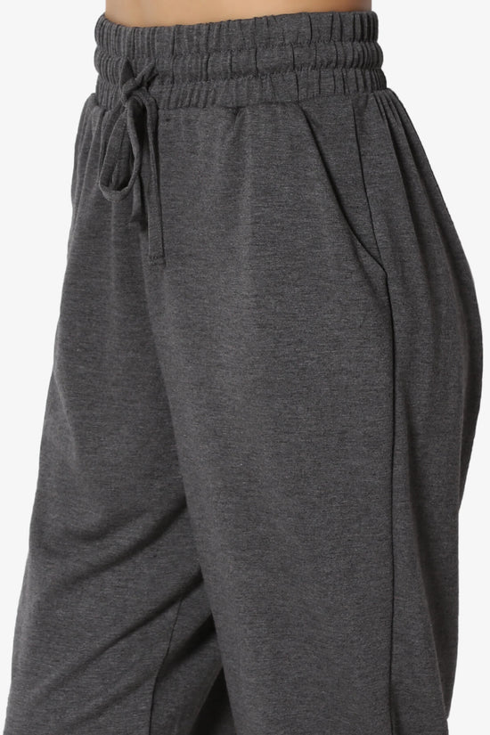 Lanette Drawstring Jersey Jogger Pants CHARCOAL_5