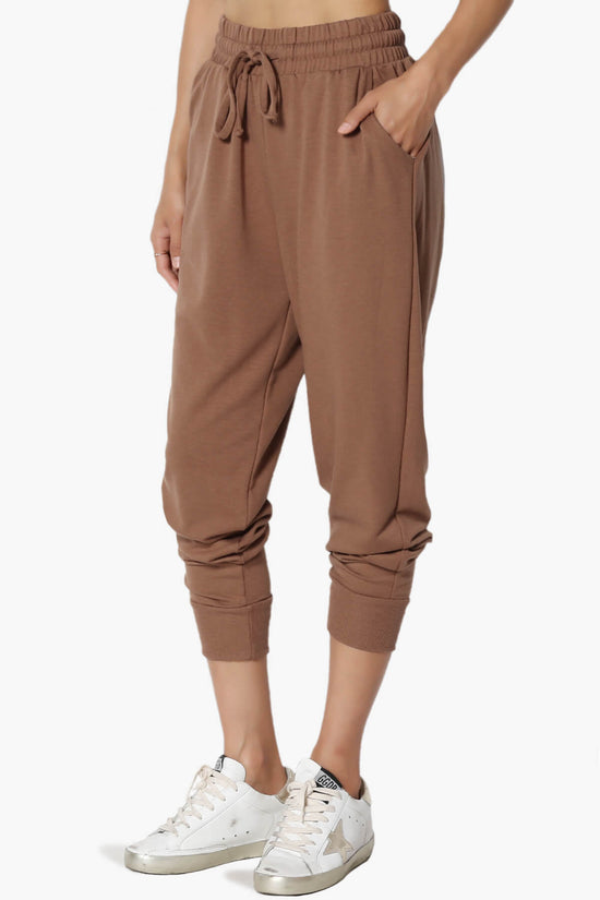 Lanette Drawstring Jersey Jogger Pants COCOA_3