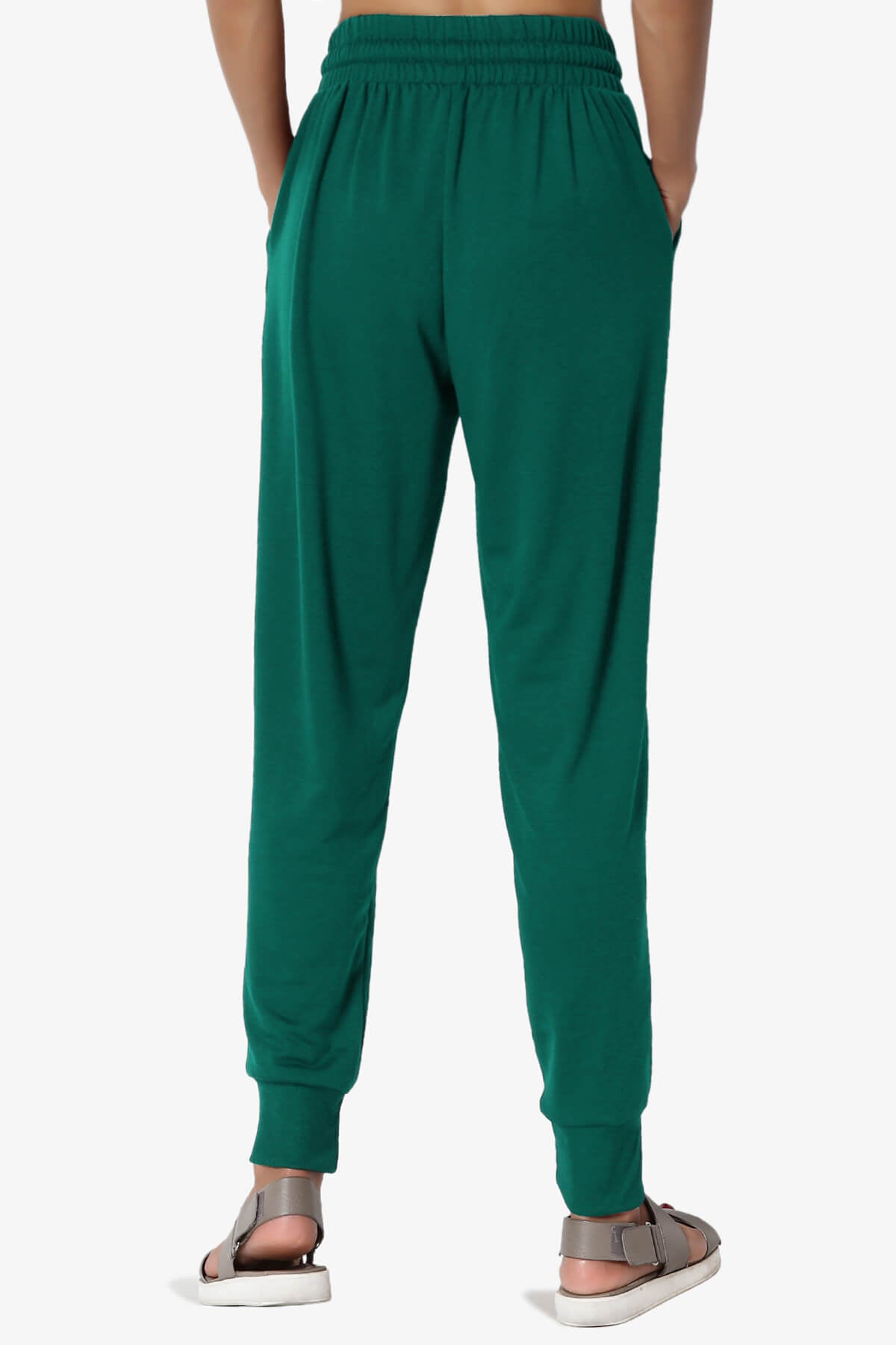 Lanette Drawstring Jersey Jogger Pants DARK GREEN_2