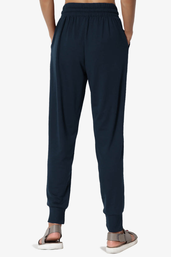Lanette Drawstring Jersey Jogger Pants DARK NAVY_2