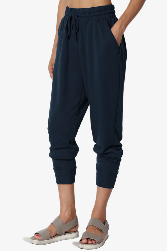 Lanette Drawstring Jersey Jogger Pants DARK NAVY_3