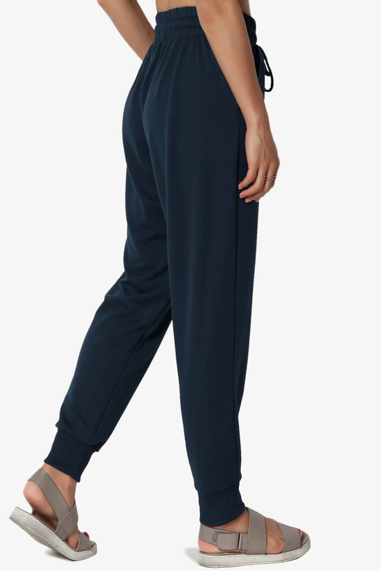 Lanette Drawstring Jersey Jogger Pants DARK NAVY_4