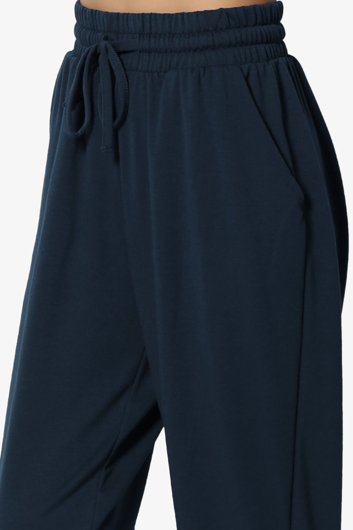 Lanette Drawstring Jersey Jogger Pants DARK NAVY_5