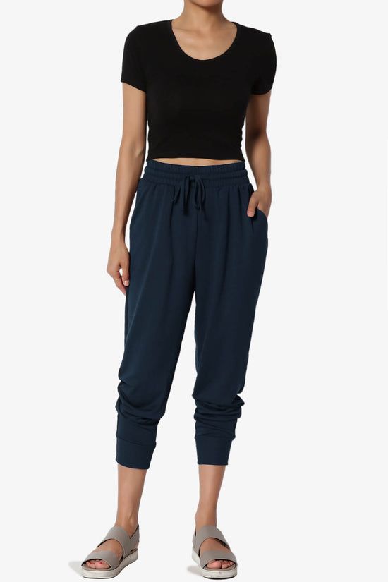 Lanette Drawstring Jersey Jogger Pants DARK NAVY_6