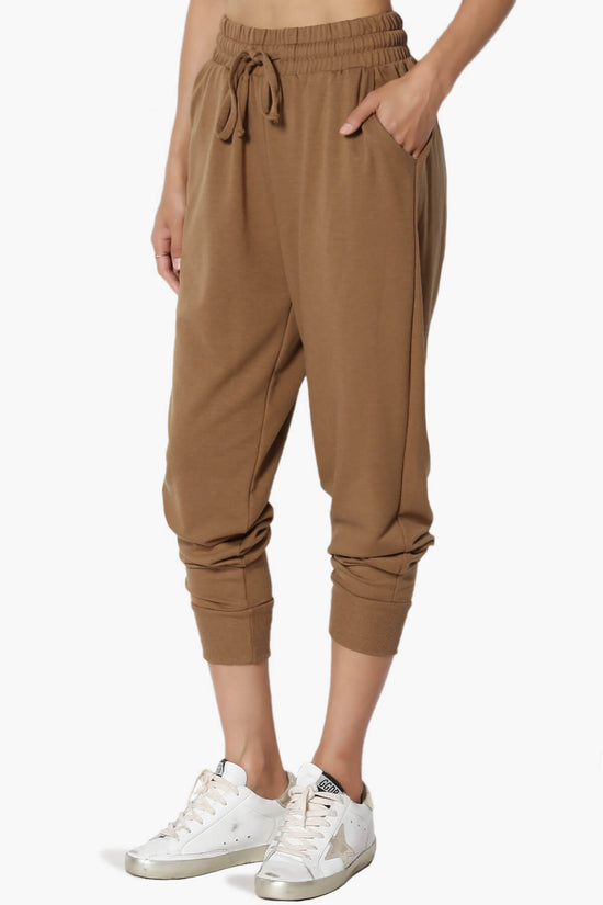 Lanette Drawstring Jersey Jogger Pants DEEP CAMEL_3
