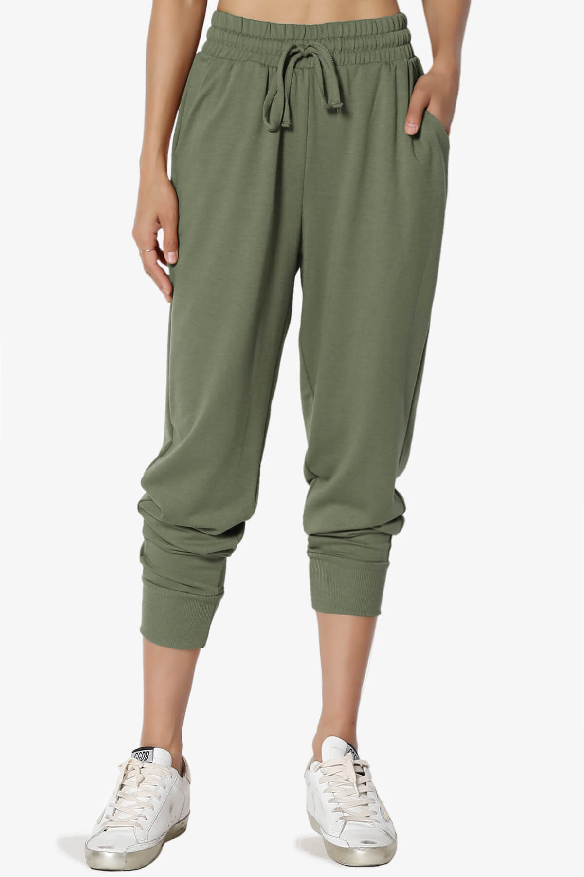Lanette Drawstring Jersey Jogger Pants DUSTY OLIVE_1