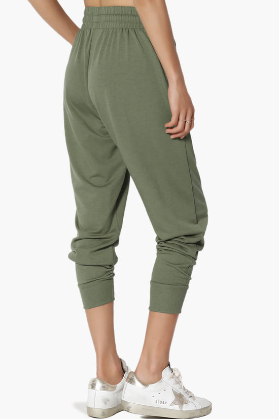Lanette Drawstring Jersey Jogger Pants DUSTY OLIVE_4