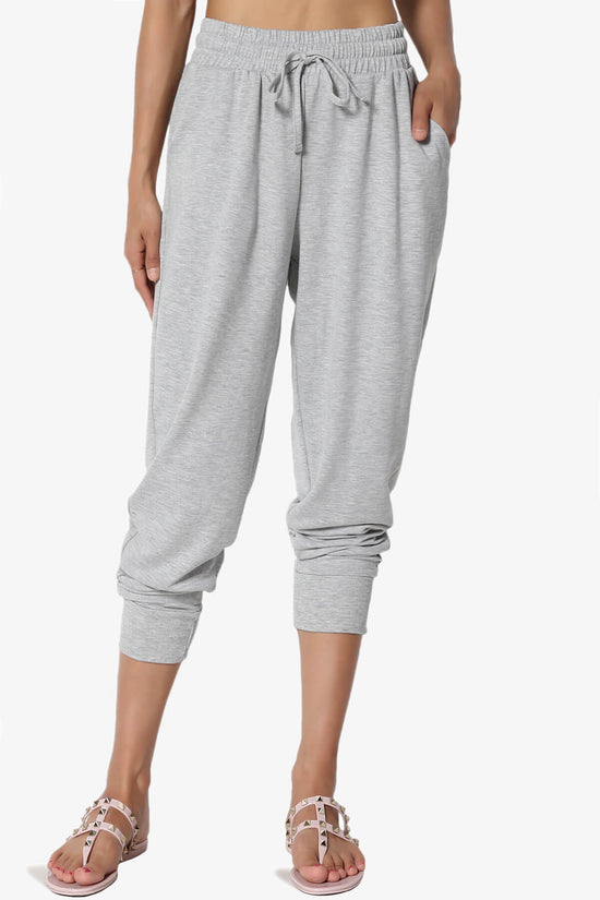 Lanette Drawstring Jersey Jogger Pants HEATHER GREY_1