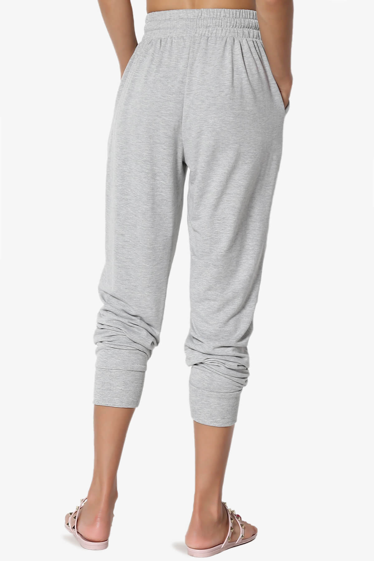 Lanette Drawstring Jersey Jogger Pants HEATHER GREY_2