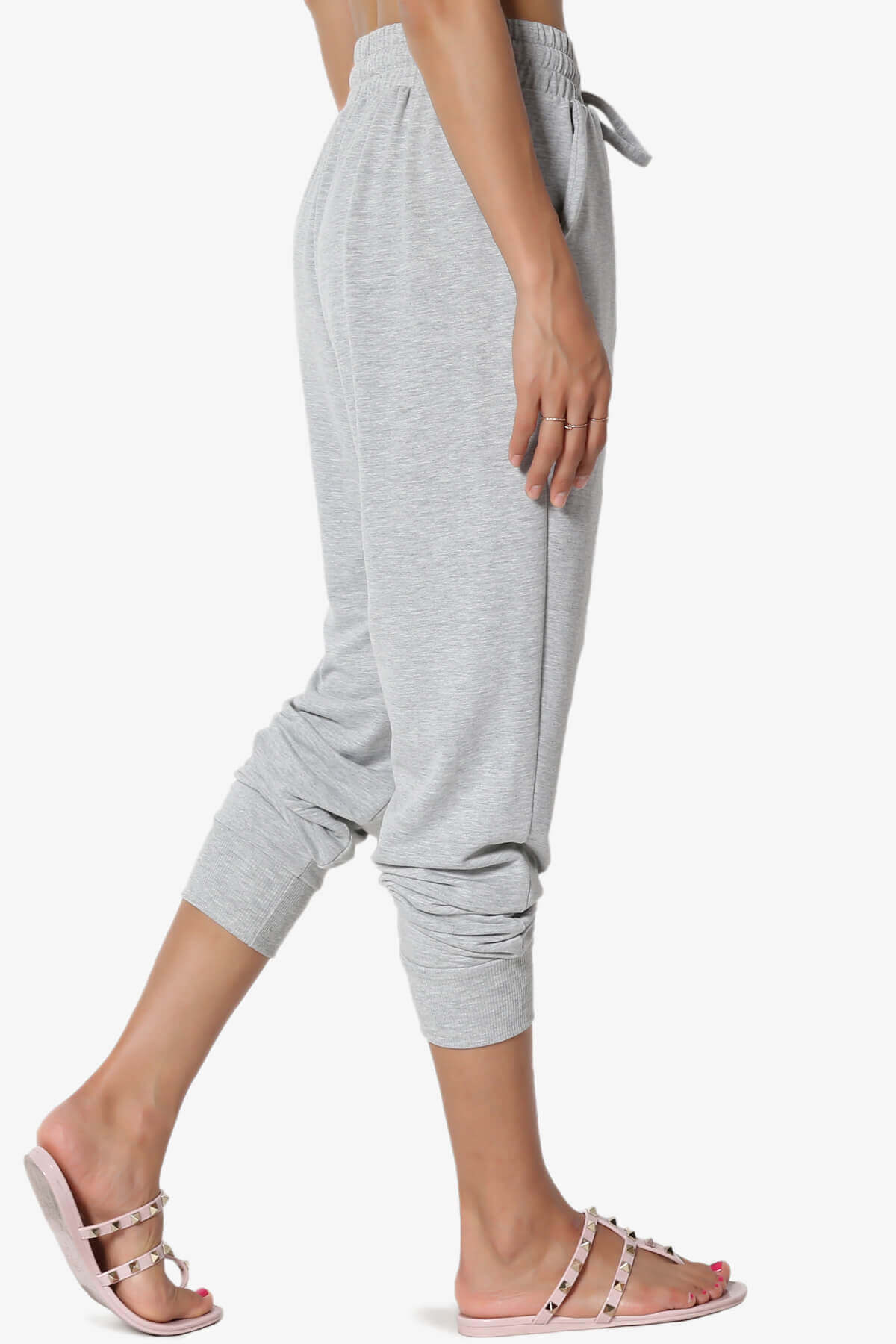 Lanette Drawstring Jersey Jogger Pants HEATHER GREY_4