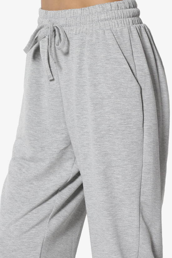 Lanette Drawstring Jersey Jogger Pants HEATHER GREY_5