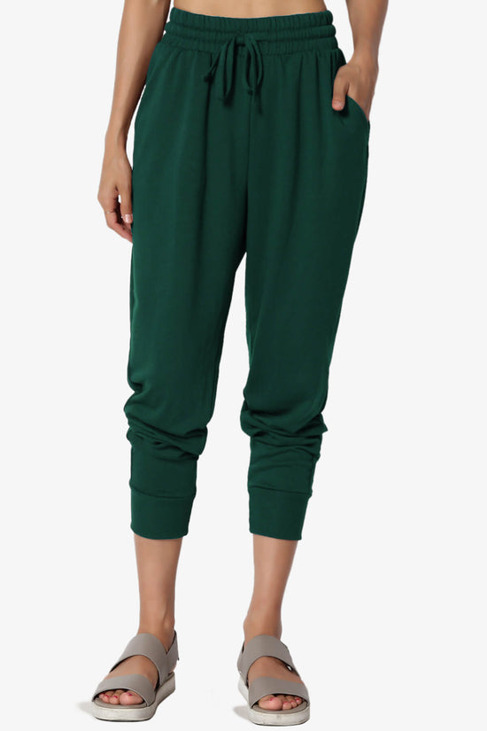 Lanette Drawstring Jersey Jogger Pants HUNTER GREEN_1