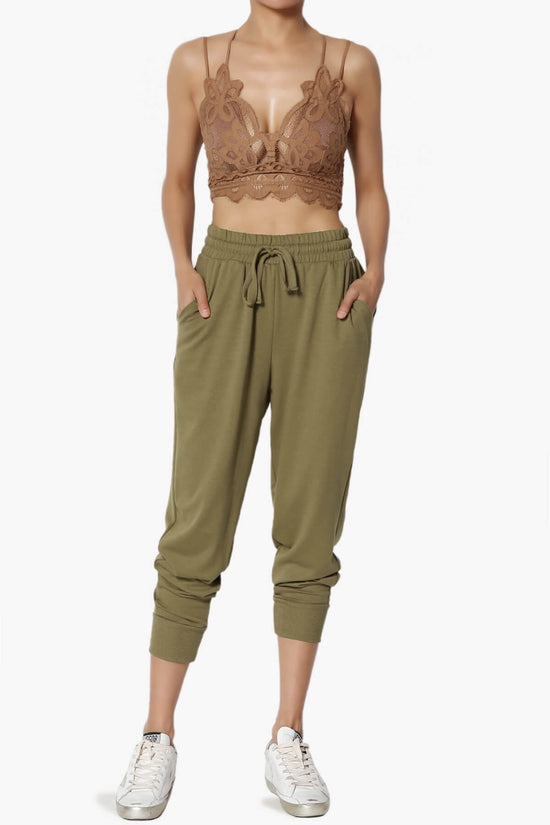 Lanette Drawstring Jersey Jogger Pants OLIVE KHAKI_6