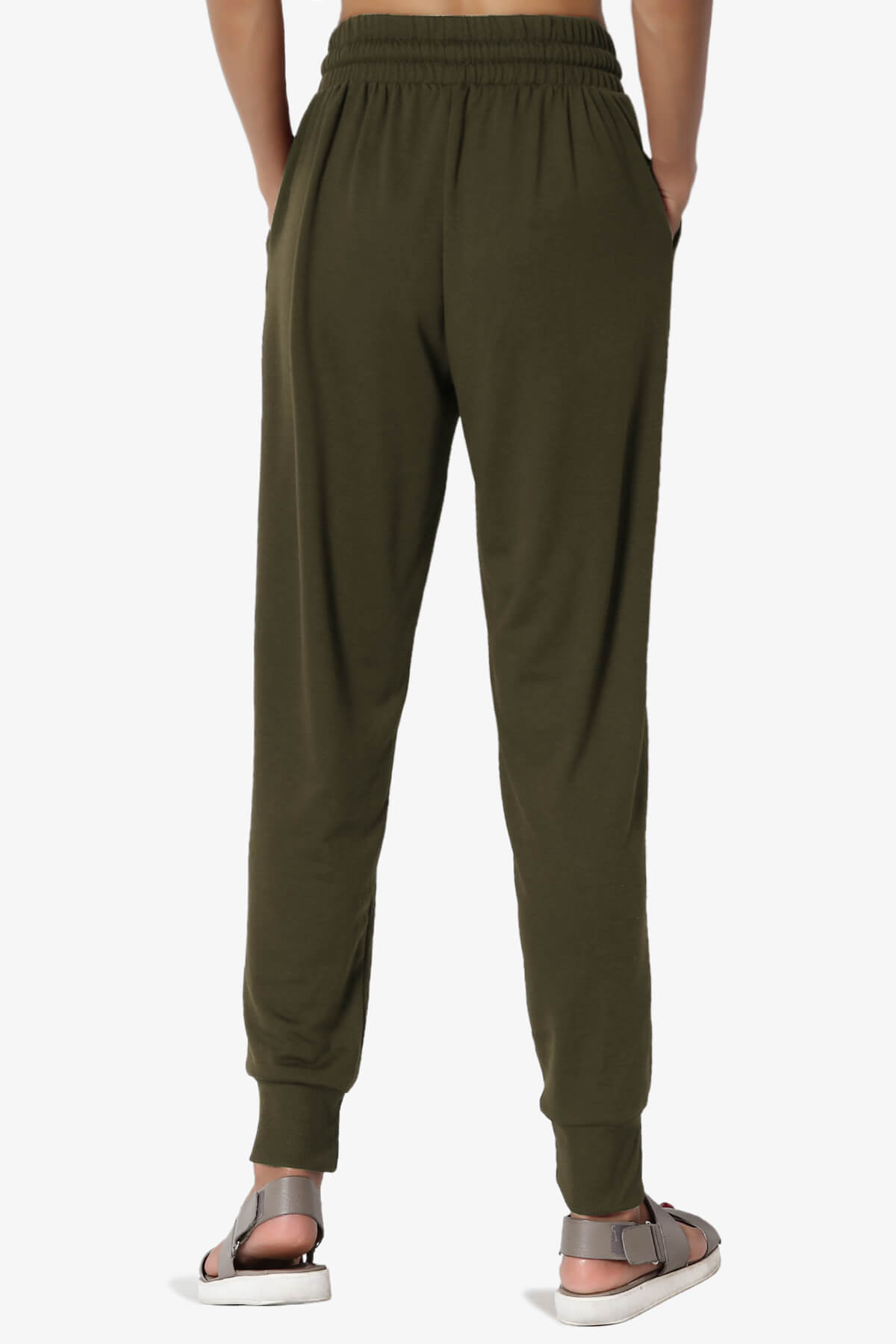 Lanette Drawstring Jersey Jogger Pants OLIVE_2