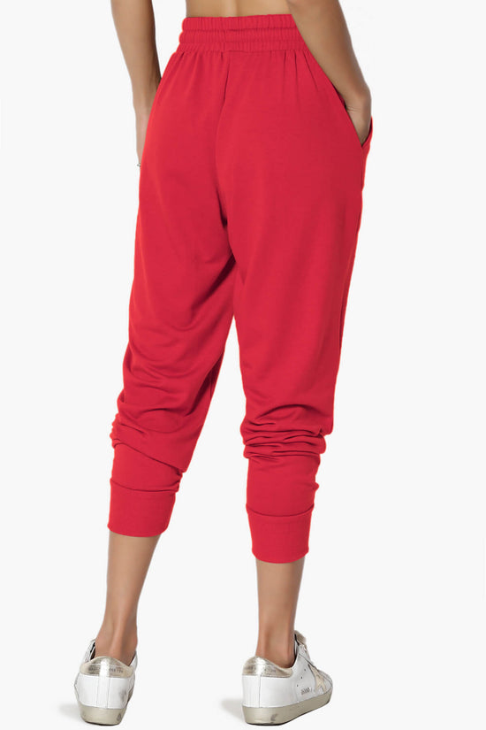 Lanette Drawstring Jersey Jogger Pants RED_2