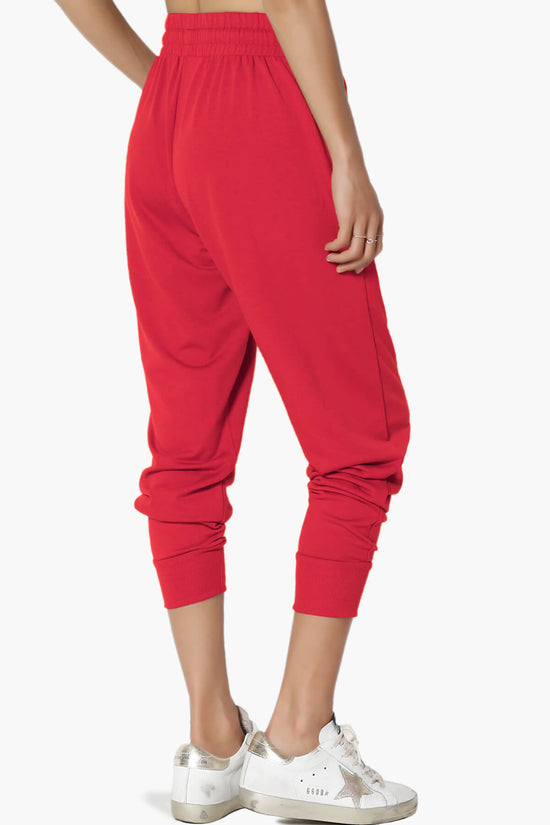 Lanette Drawstring Jersey Jogger Pants RED_4
