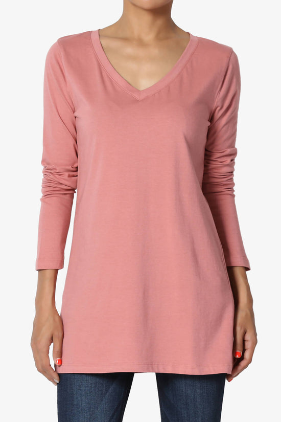 Lasso Cotton V-Neck Long Sleeve Tee