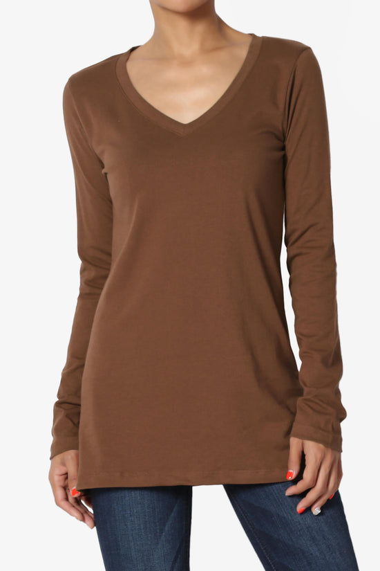 Lasso Cotton V-Neck Long Sleeve Tee