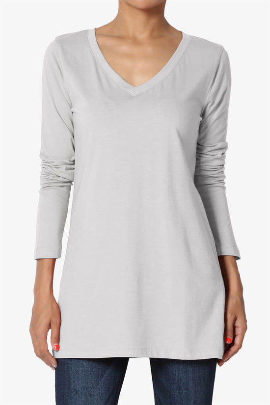 Lasso Cotton V-Neck Long Sleeve Tee