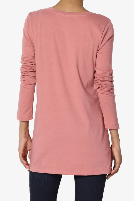 Lasso Cotton V-Neck Long Sleeve Tee