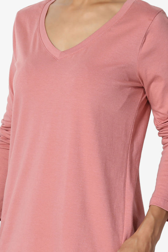 Lasso Cotton V-Neck Long Sleeve Tee