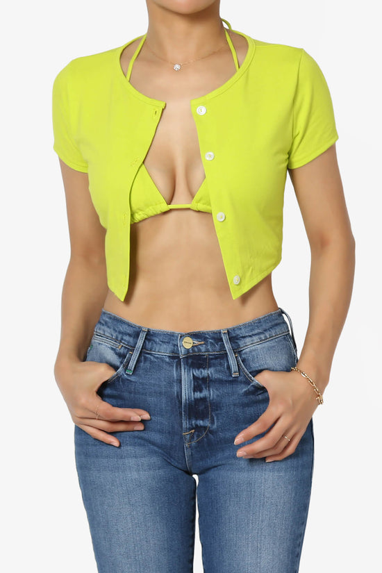 Linda Cardigan And Bra Top SET LIME_1