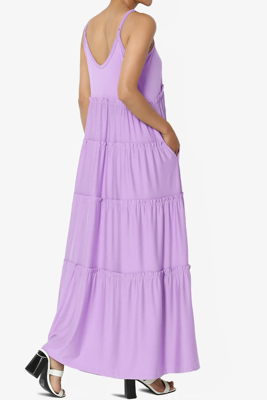 Livvy V-Neck Tiered Cami Maxi Dress BRIGHT LAVENDER_4