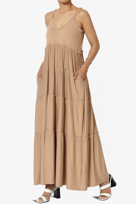 Livvy V-Neck Tiered Cami Maxi Dress