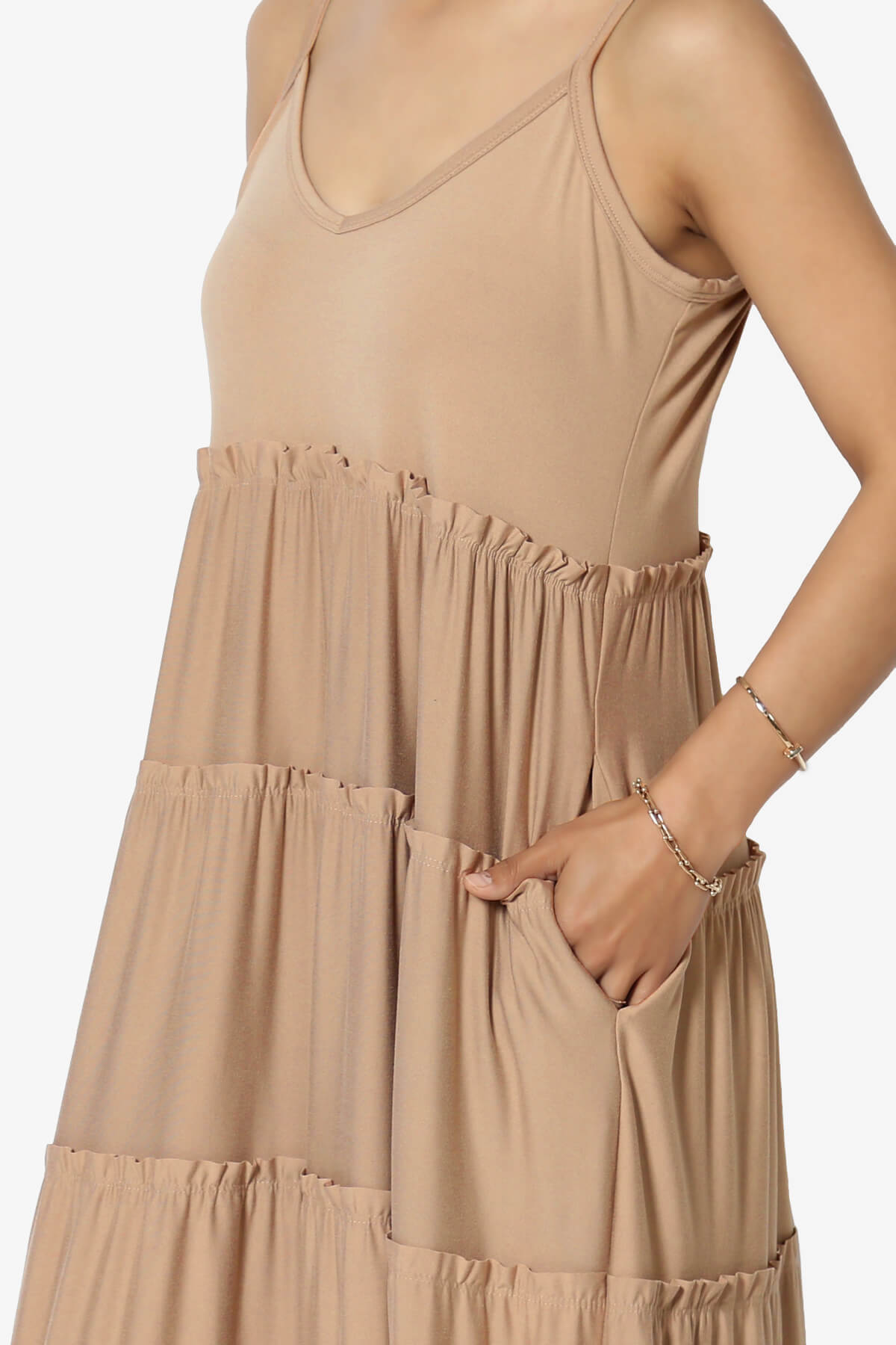 Livvy V-Neck Tiered Cami Maxi Dress