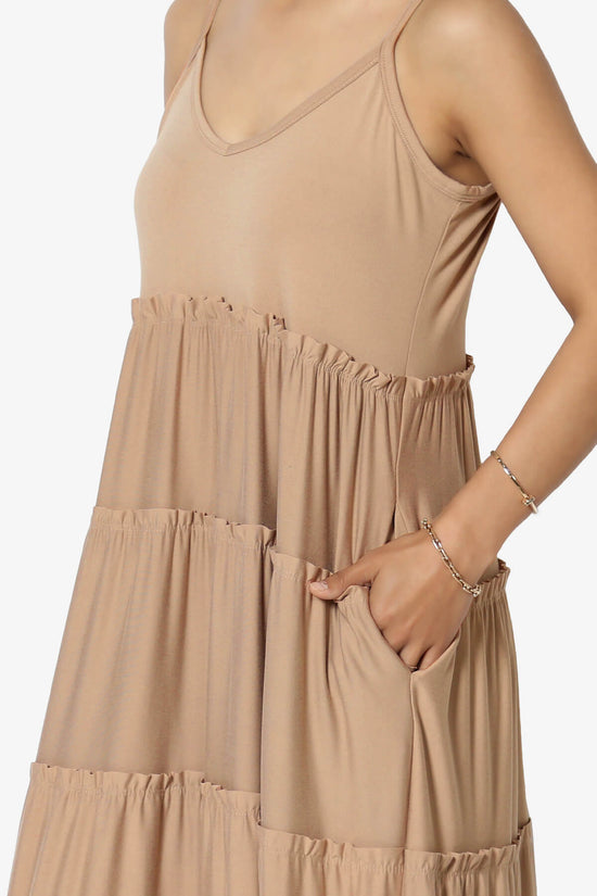 Livvy V-Neck Tiered Cami Maxi Dress