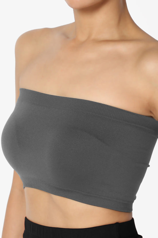 Ludlow Seamless Bandeau Bra Top ASH GREY_5