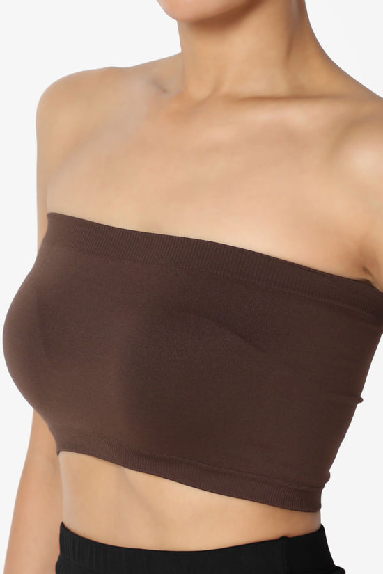 Ludlow Seamless Bandeau Bra Top BROWN_5