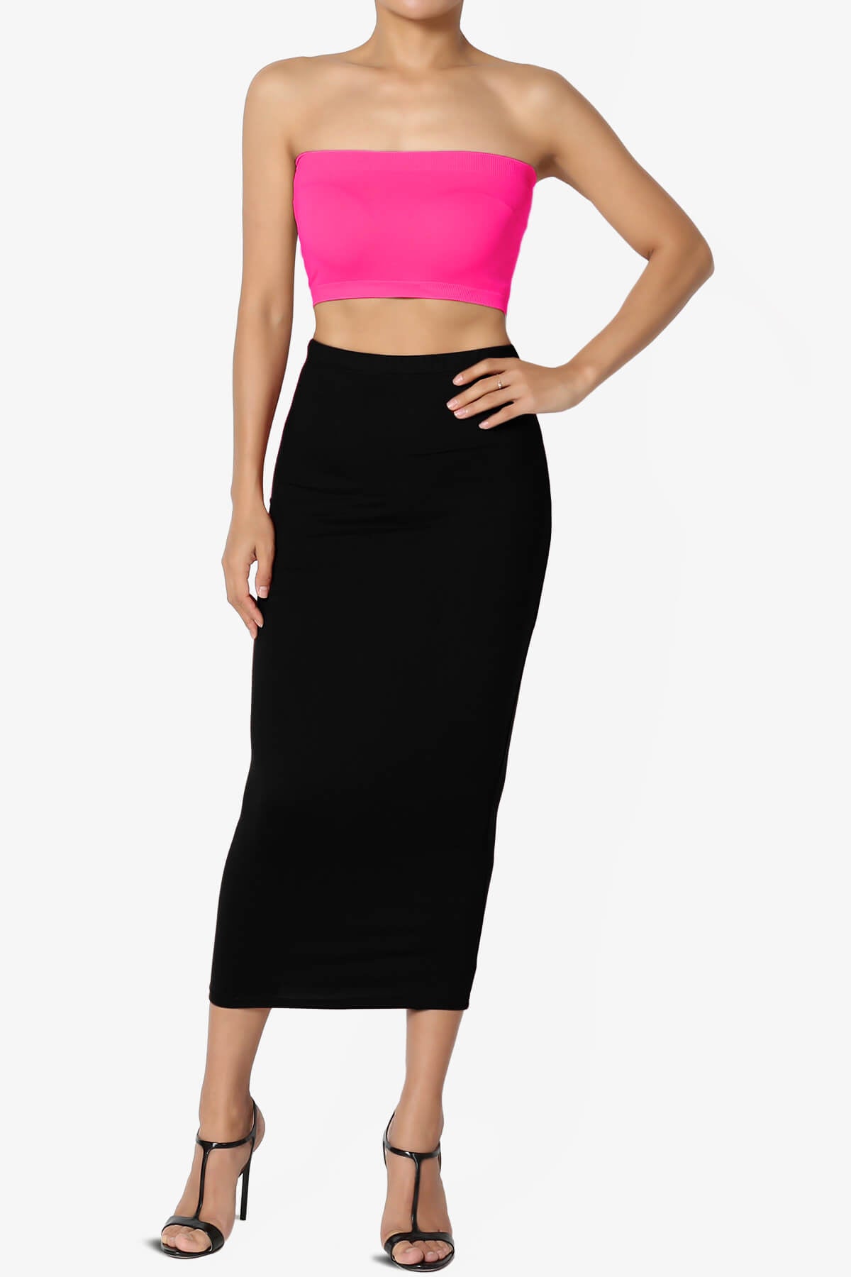 Ludlow Seamless Bandeau Bra Top NEON FUCHSIA_6