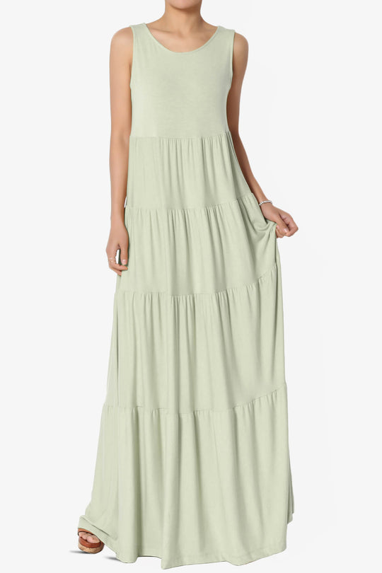 Macie Sleeveless Tiered Long Maxi Dress PLUS