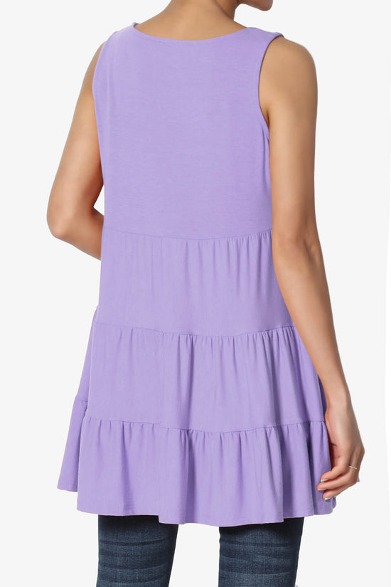 Maiika Sleeveless Tiered Ruffle Top LAVENDER_2